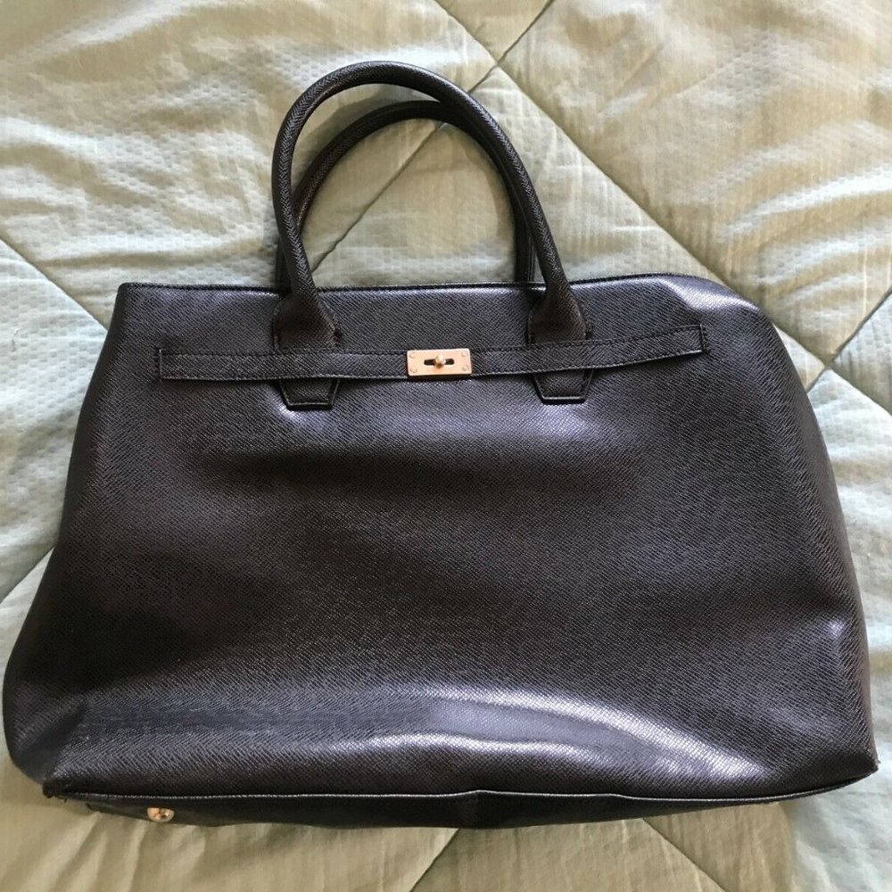 Black Leather Purse - handbag - Women